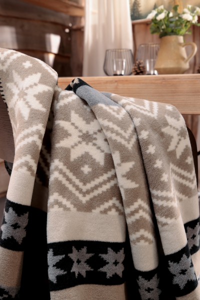 Biederlack Wohn- und Kuscheldecke 'Winter Braid' 150 x 200 cm Natur