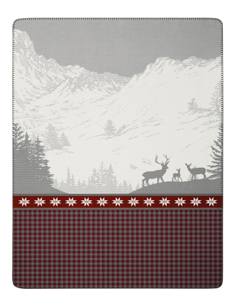 Biederlack Wohn- und Kuscheldecke 'Alp View' 150 x 200 cm Hellgrau