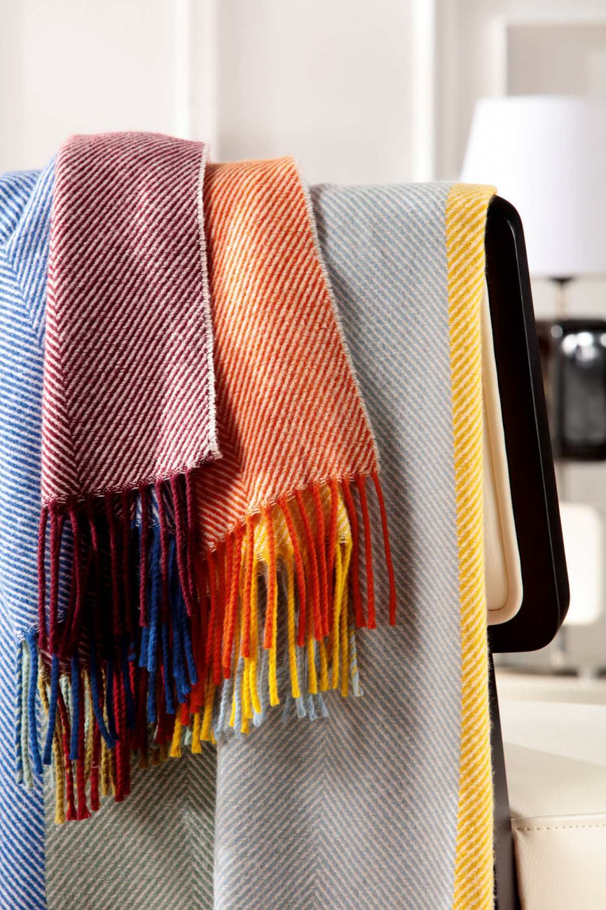 Biederlack Wollplaid 'Colour Lines' 130 x 170 cm Bunt