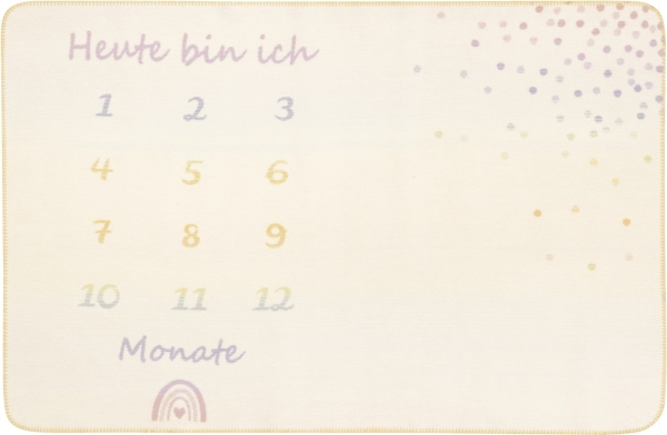 Biederlack Babydecke Lovely & Sweet 'Milestone' 100 x 150 cm Rohweiß