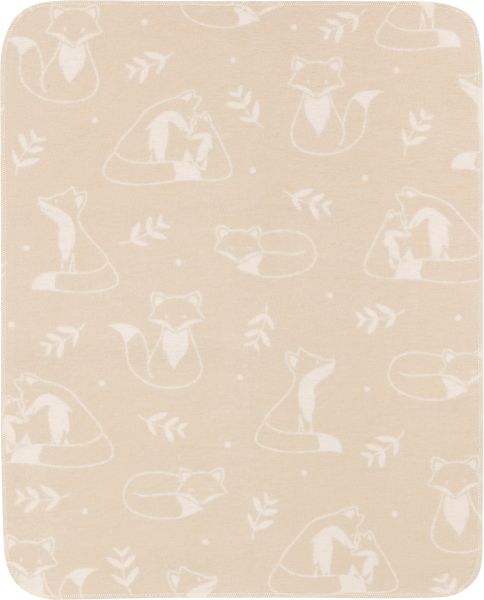 Biederlack Babydecke 'Little Foxes' 75 x 100 cm Beige