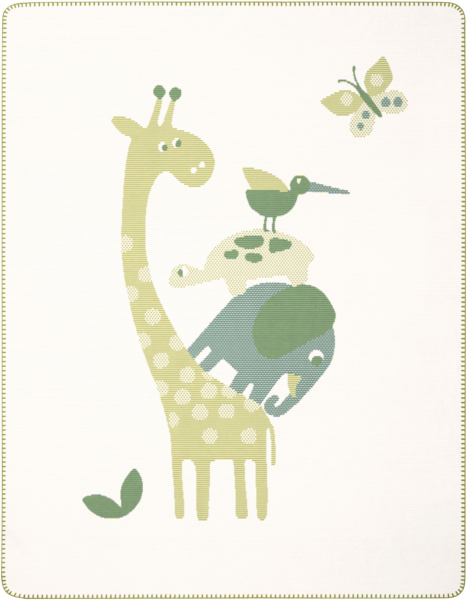 Biederlack Babydecke 'Friends' 75 x 100 cm Grün