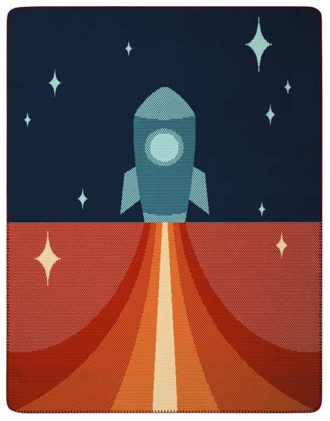 Biederlack Babydecke 'Little Rocket' 75 x 100 cm Blau