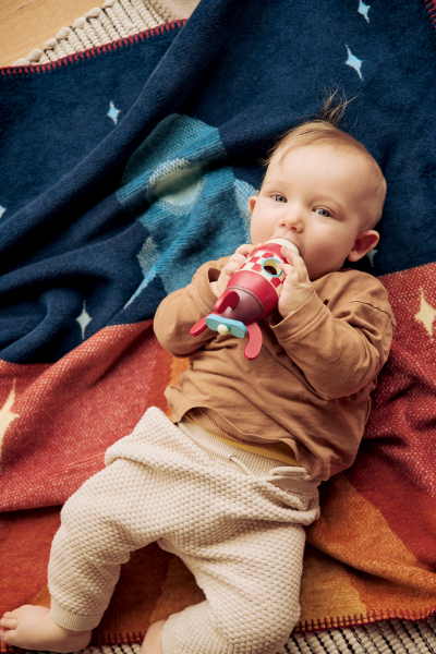 Biederlack Babydecke 'Little Rocket' 75 x 100 cm Blau