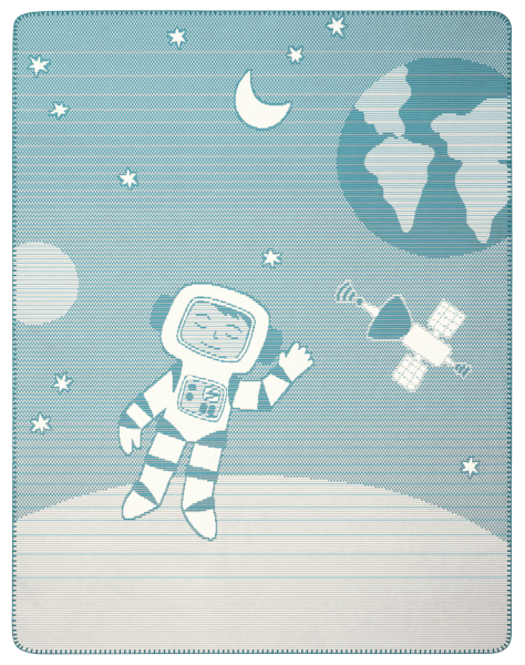 Biederlack Babydecke 'Spacekid' 75 x 100 cm Blau