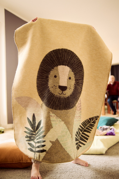 Biederlack Babydecke 'Little King' 75 x 100 cm Beige