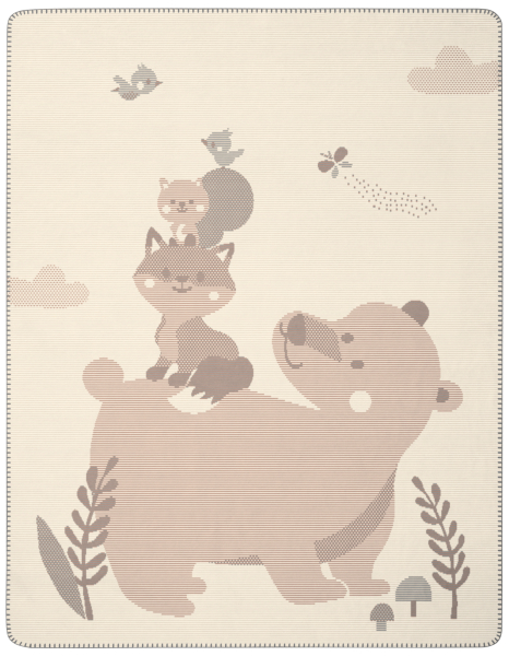 Biederlack Babydecke 'Foxy & Friends' 75 x 100 cm Beige
