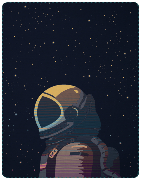 Biederlack Kinderdecke 'Astronaut' 150 x 200 cm Blau