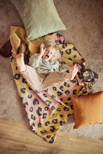 Biederlack Kinderdecke 'Wild Leo' 150 x 200 cm Bunt