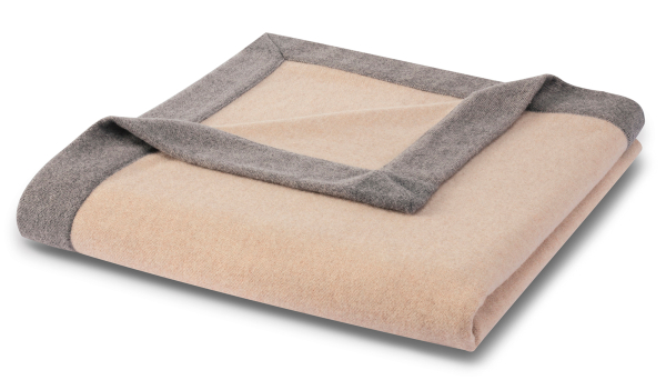 Biederlack Wohndecke aus recycelter Wolle 'Prado' 150 x 210 cm Sand