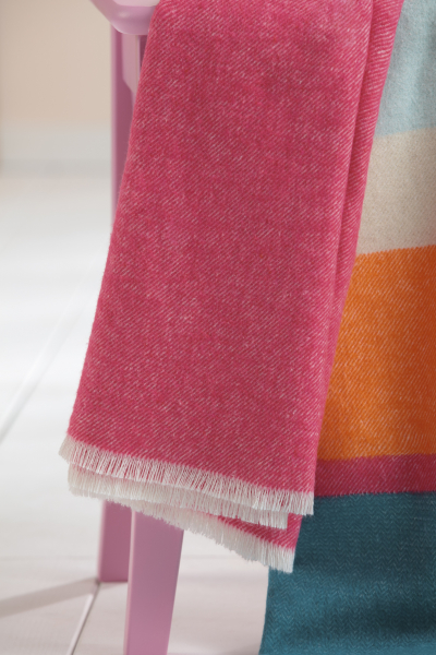 Biederlack Fransenplaid 'Happy Stripe' 130 x 170 cm Bunt