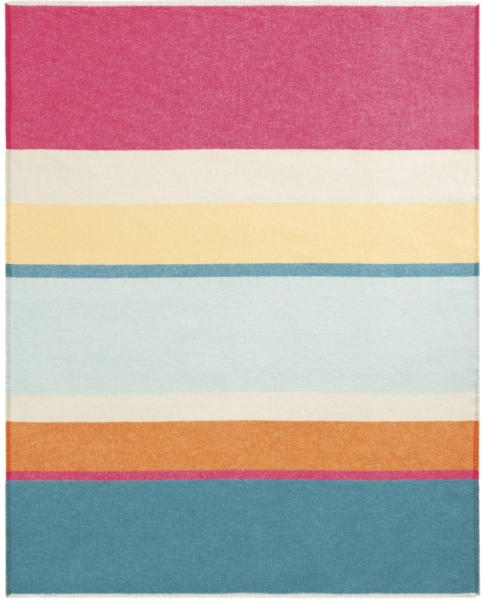 Biederlack Fransenplaid 'Happy Stripe' 130 x 170 cm Bunt