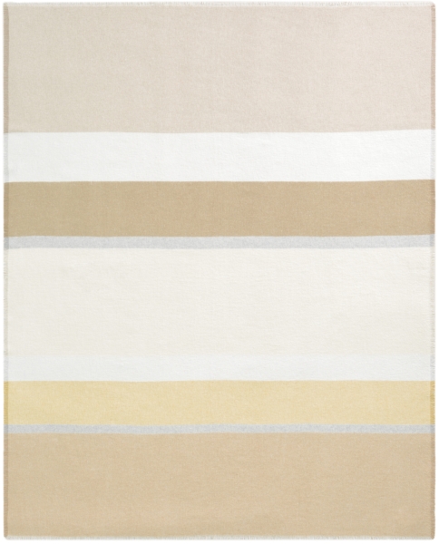 Biederlack Fransenplaid 'Sand Stripe' 130 x 170 cm Beige