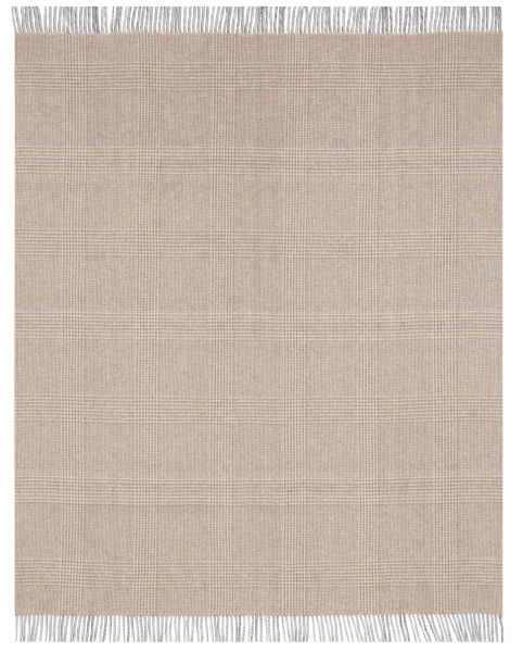 Biederlack Kaschmirplaid 'Twin Check' 150 x 200 cm Beige