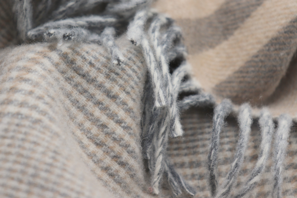 Biederlack Kaschmirplaid 'Twin Check' 150 x 200 cm Beige