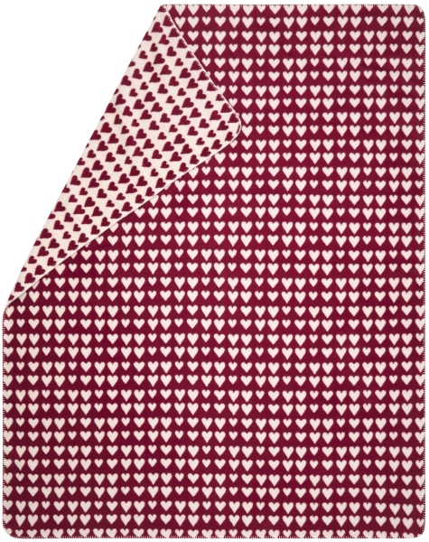 David Fussenegger Kurzflor- Wohndecke Savona 'Herzen' 150 x 200 cm Bordeaux - Rot