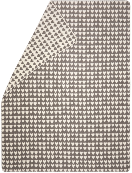 David Fussenegger Kurzflor- Wohndecke Savona 'Herzen' 150 x 200 cm Rauch - Beige