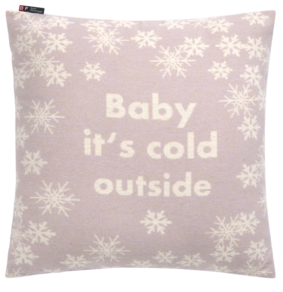 David Fussenegger Kissenhülle Silvretta 'Baby it's cold outside' 50 x 50 cm Hellviola