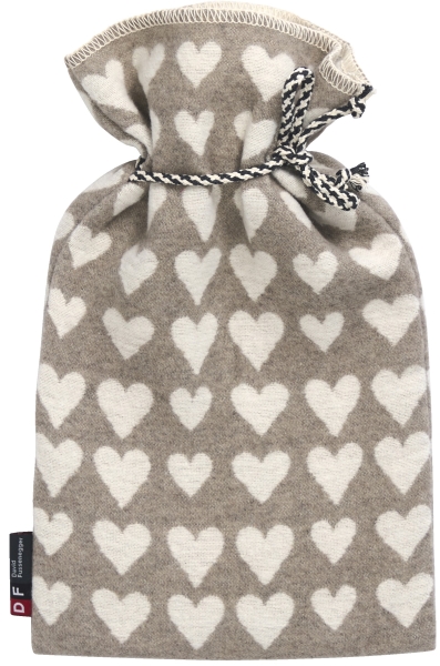 David Fussenegger Wärmflasche Silvretta 'Herzen' 2L 21 x 38 cm Rauch - Beige