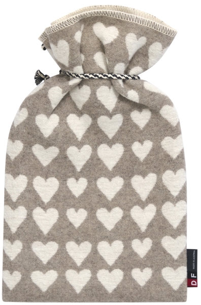 David Fussenegger Wärmflasche Silvretta 'Herzen' 2L 21 x 38 cm Rauch - Beige