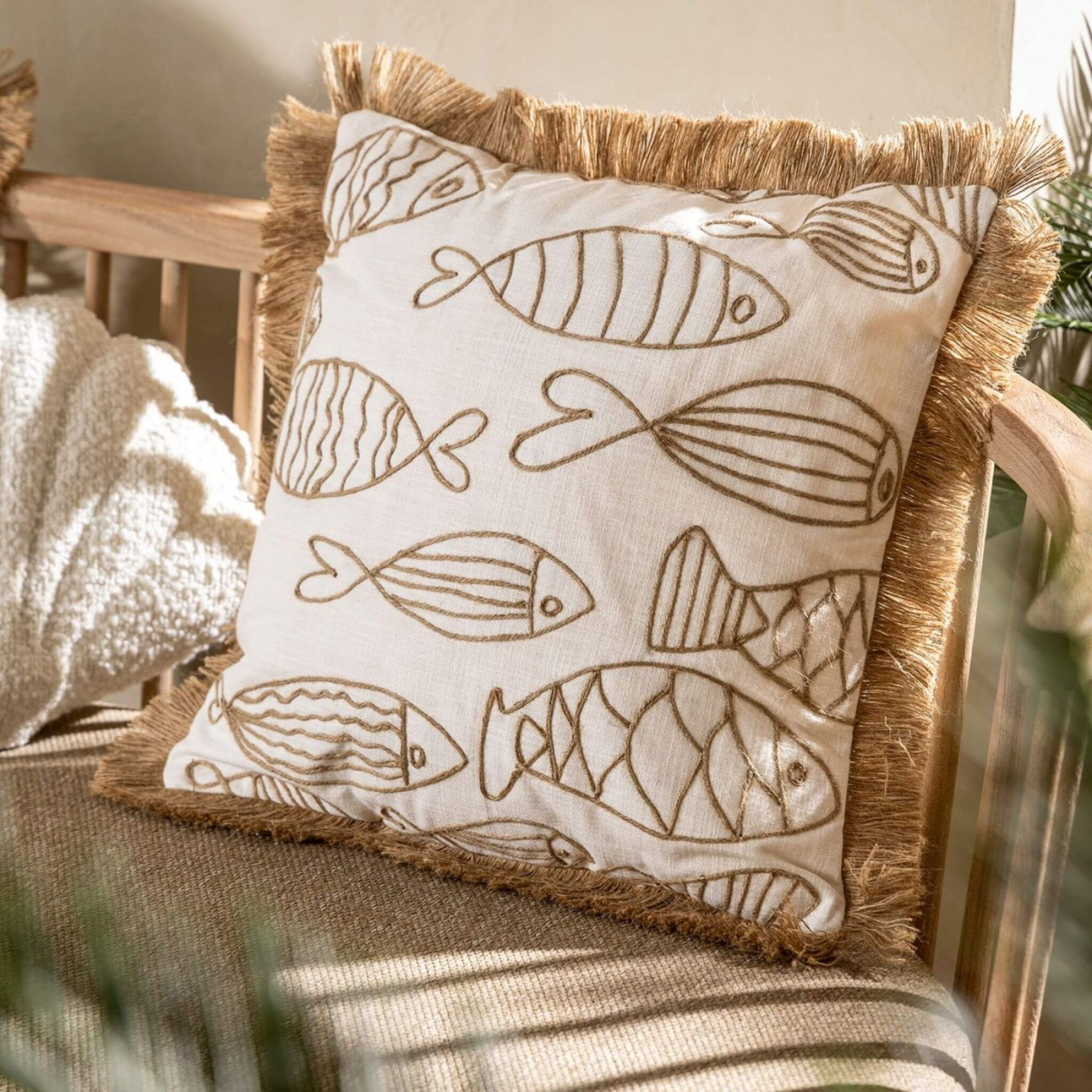 Dutch Decor Kissenhülle 'Nemo' 45 x 45 cm Snow White - Weiß