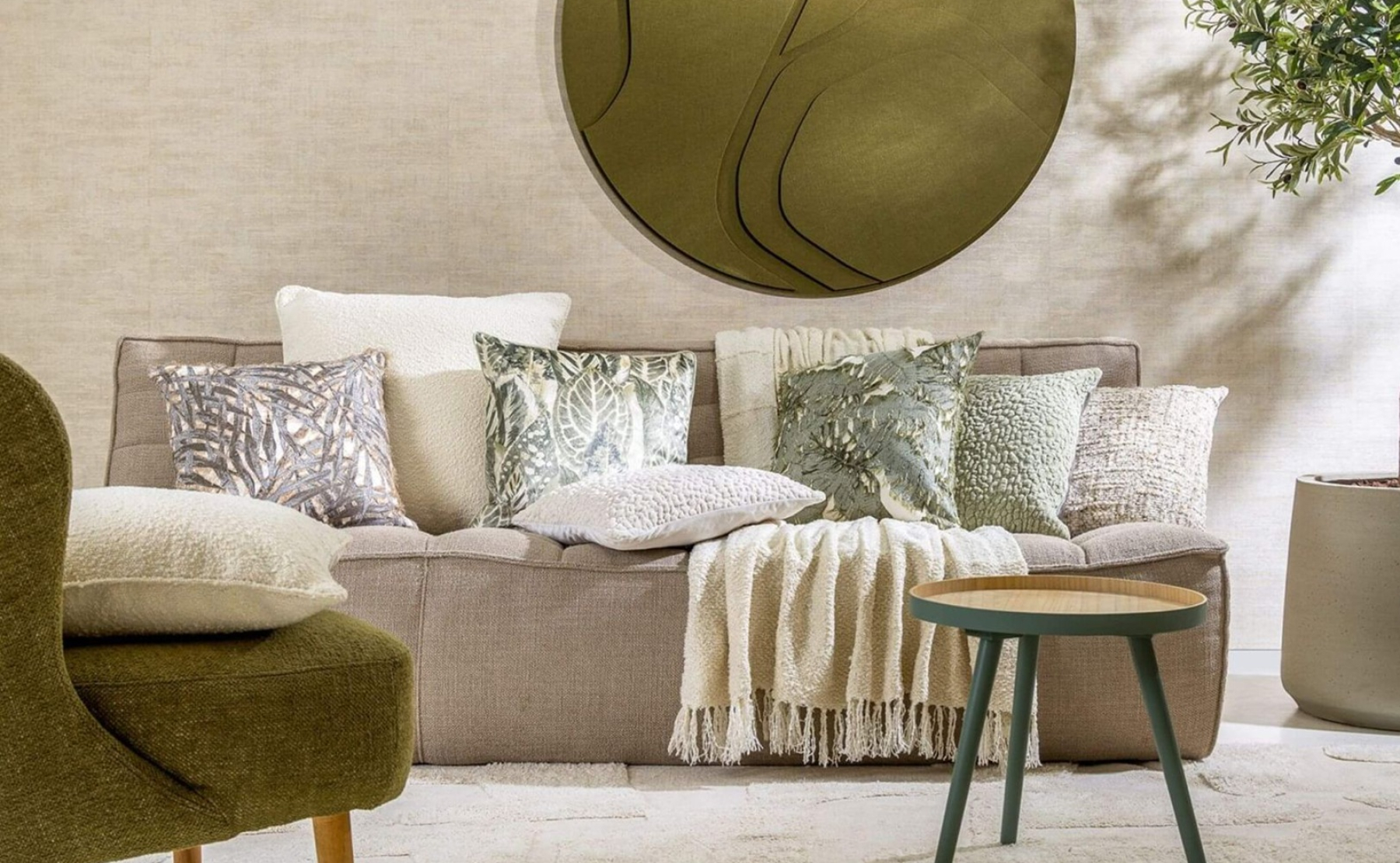 Dutch Decor Bouclé Kissenhülle 'Onno' 45 x 45 cm Snow White - Weiß