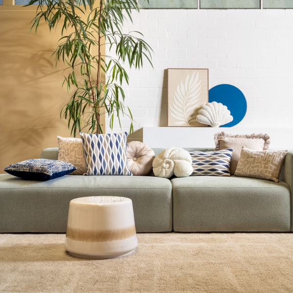 Dutch Decor gefülltes Kissen Muschel 'Colita' 35 x 40 cm Snow White - Weiß