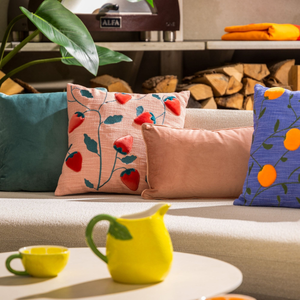 Dutch Decor Kissenhülle 'Strawberry' 45 x 45 cm Peach Powder - Rosa