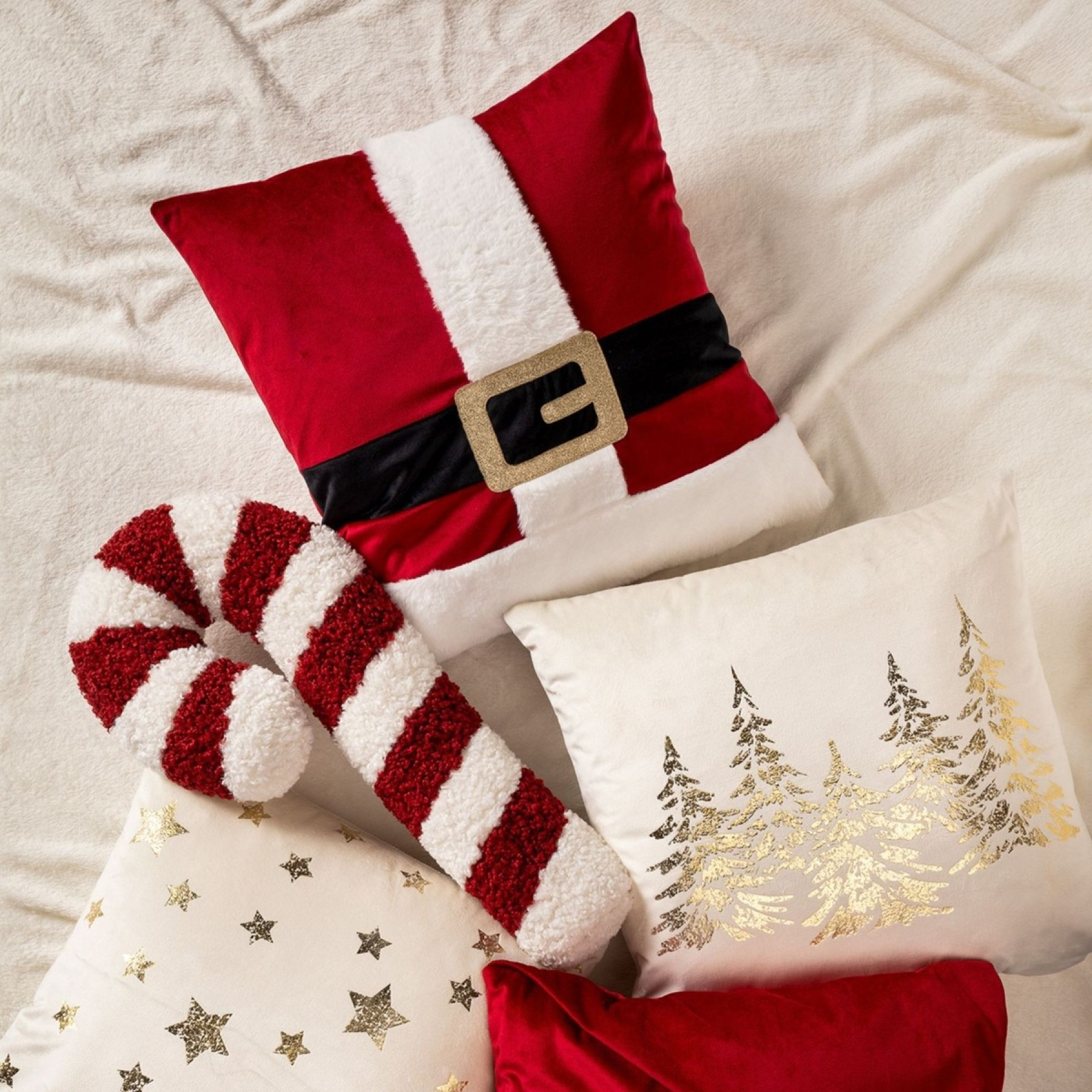 Textino Weihnachtskissen 'Candy Cane' 24 x 48 cm Rot