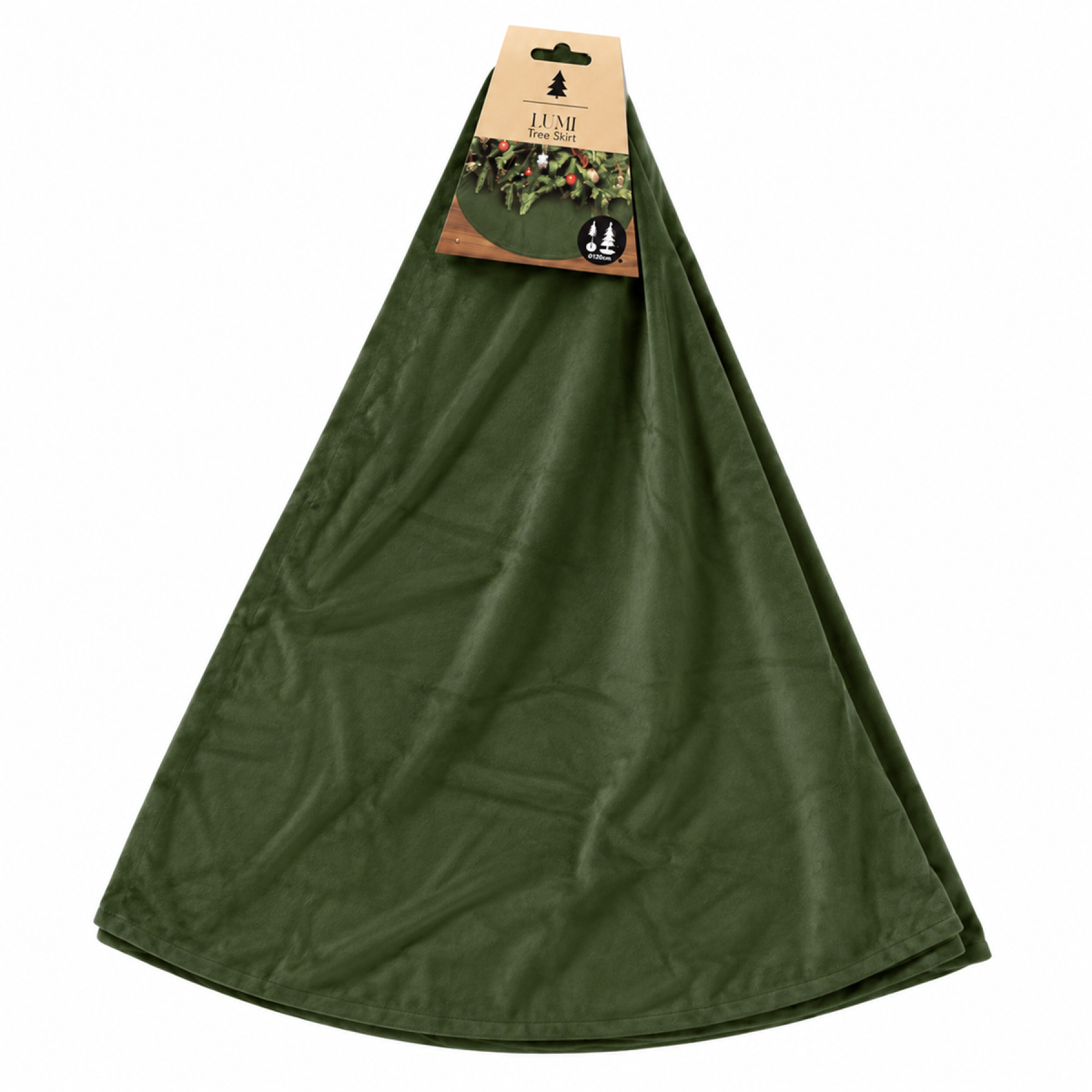 Textino Weihnachtsbaumdecke 'Lumi' 120 cm Bronze Green - Grün