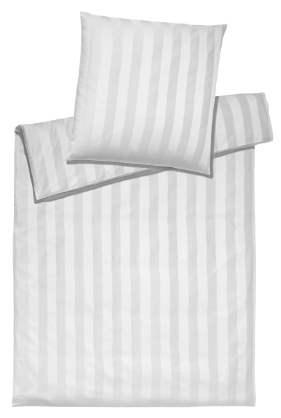 elegante Mako-Satin Bettwäsche 'Noblesse' 135 x 200 cm Weiß