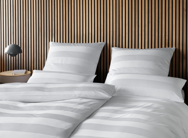 elegante Mako-Satin Bettwäsche 'En Bloc' 135 x 200 cm Weiß