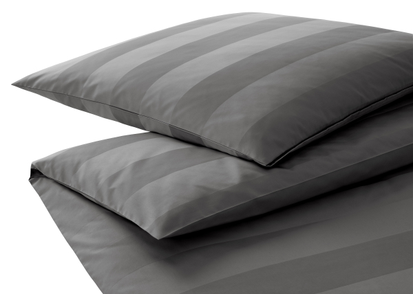 elegante Mako-Satin Bettwäsche 'En Bloc' 135 x 200 cm Basalt