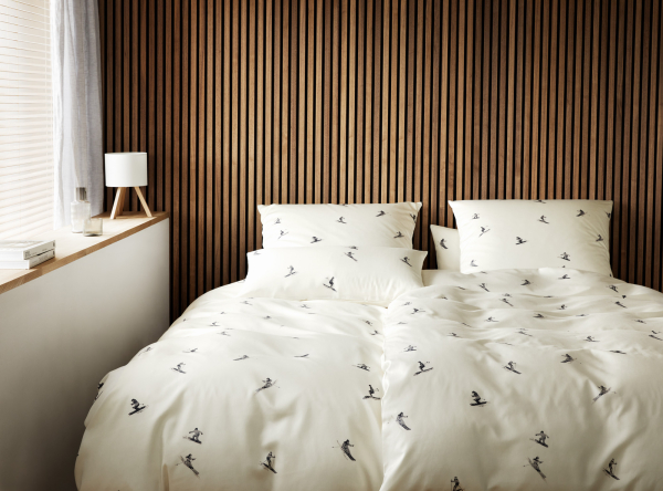 elegante Mako-Satin Bettwäsche 'Mono Ski' 135 x 200 cm Graphit - Grau