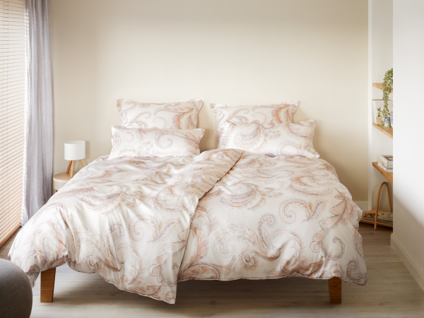 elegante Seiden-Satin Bettwäsche 'Grandezza' 135 x 200 cm Apricot