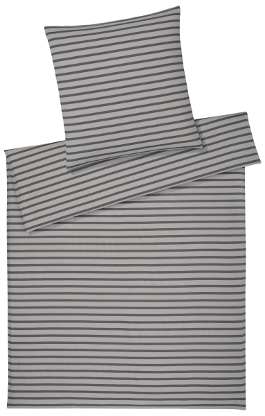 elegante Soft- Flanell Bettwäsche 'Inverness' 135 x 200 cm Kiesel - Grau