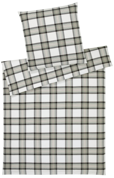 elegante Soft- Flanell Bettwäsche 'Westminster' 135 x 200 cm Tannengrün
