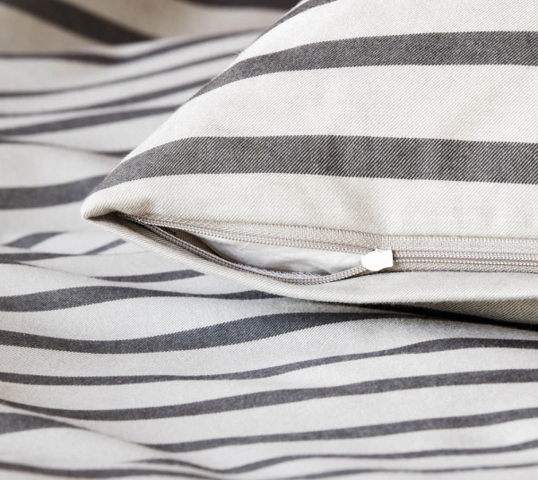 elegante Soft- Flanell Bettwäsche 'Inverness' 135 x 200 cm Kiesel - Grau