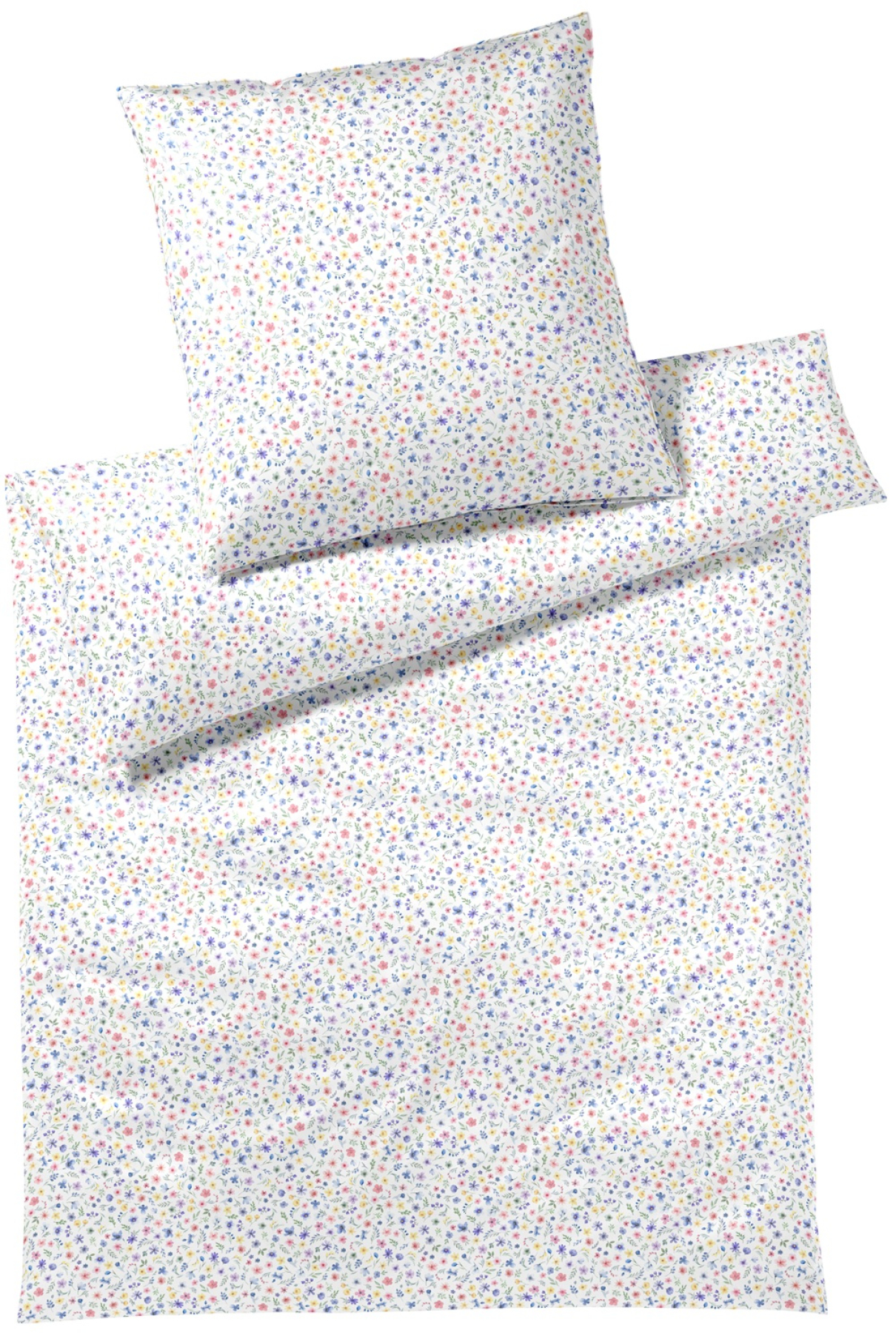 elegante Mako-Satin Bettwäsche 'Beauties' 135 x 200 cm Weiß