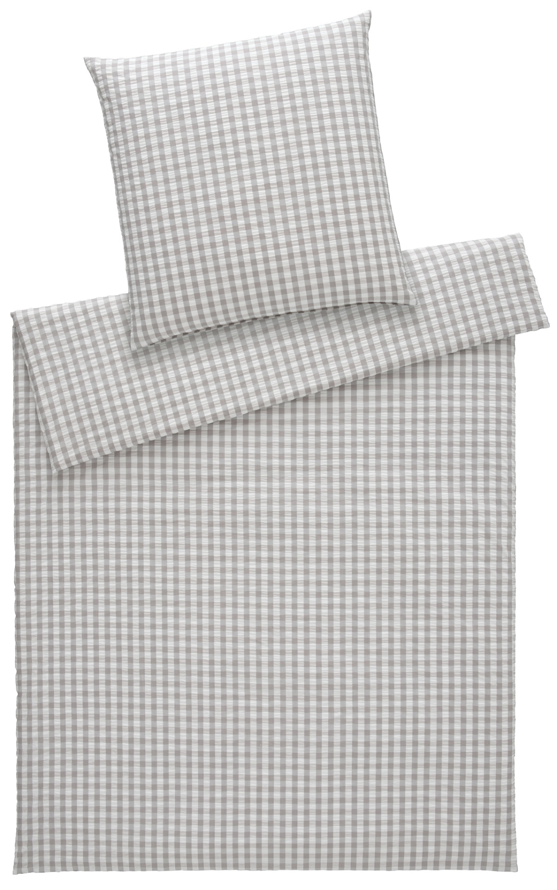 elegante Seersucker Bettwäsche 'Lilly' 135 x 200 cm Graphit - Hellgrau