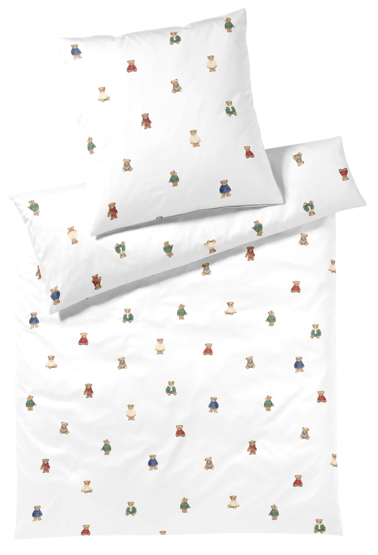 elegante Soft- Flanell Bettwäsche 'Teddy' 135 x 200 cm Weiß