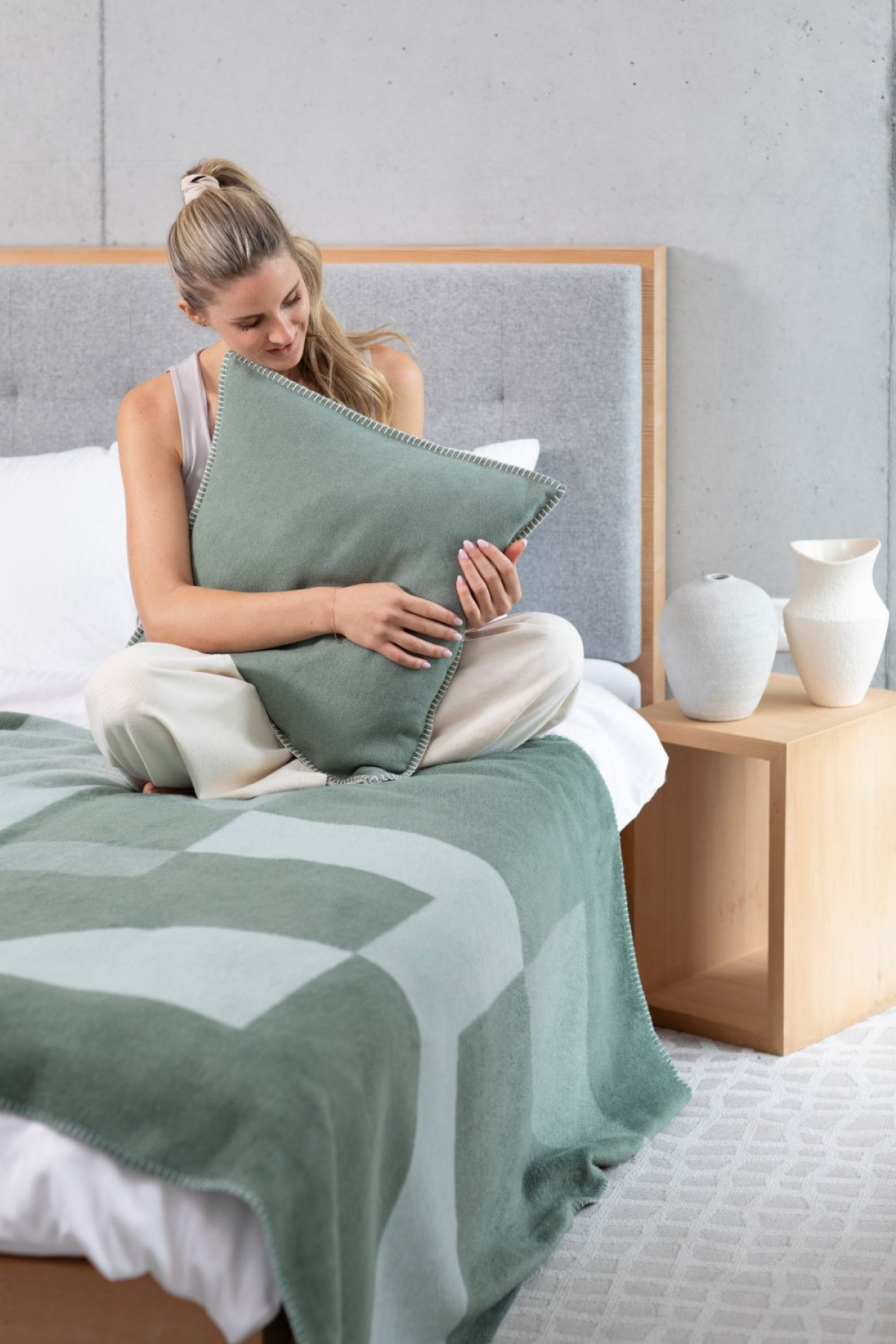 David Fussenegger Kurzflor- Wohndecke Savona 'Geoform' 150 x 200 cm Efeu- Grün