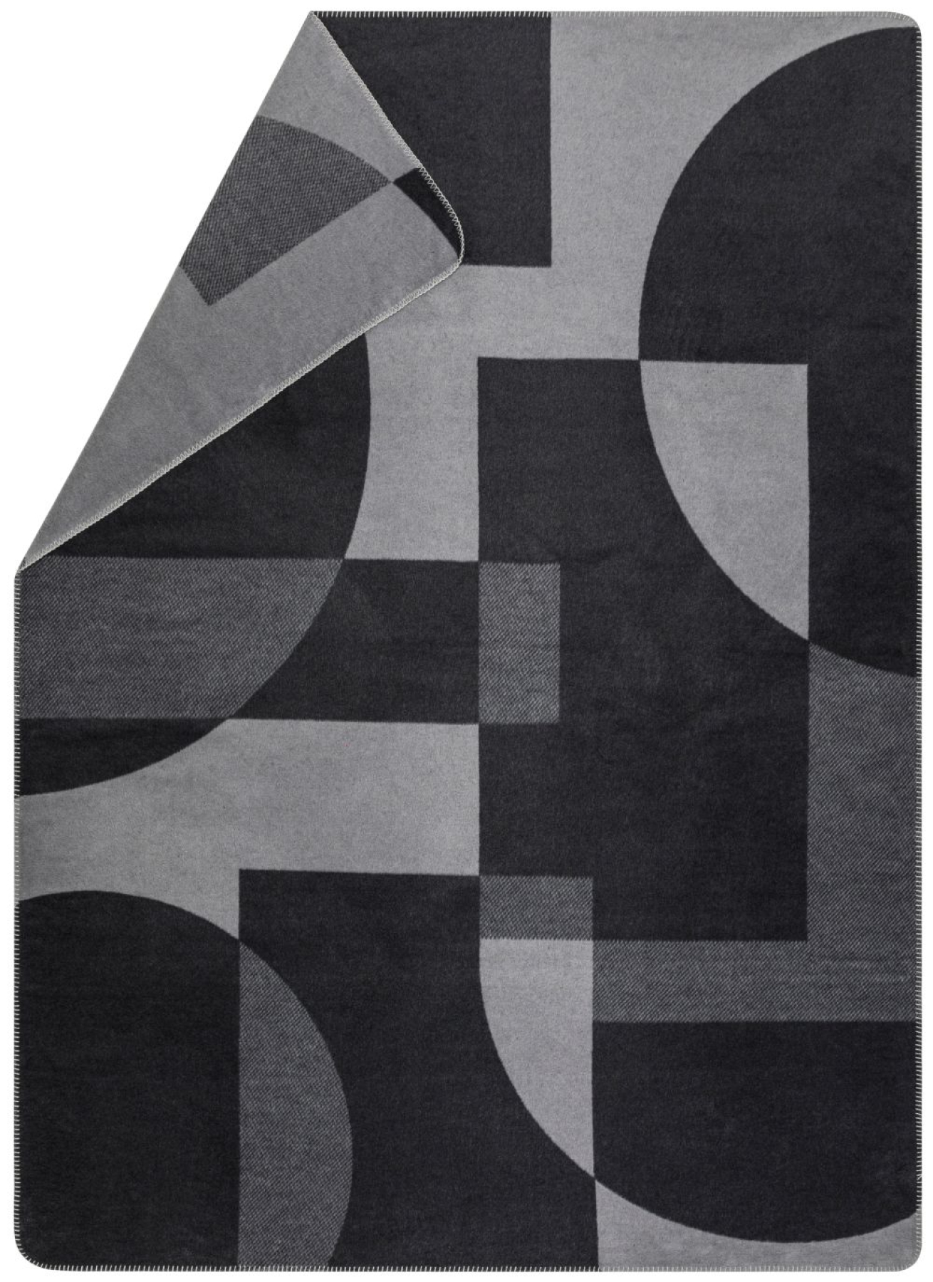 David Fussenegger Kurzflor- Wohndecke Savona 'Geoform' 150 x 200 cm Anthrazit- Grau