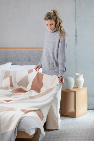 David Fussenegger Wohndecke Luca 'Urban Shapes' 140 x 200 cm Natur