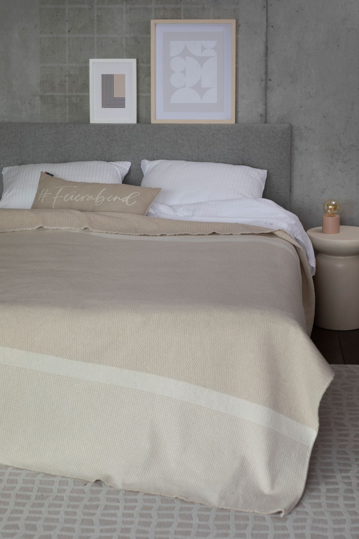 David Fussenegger Überwurf Wohndecke Luca 'Struktur' 220 x 240 cm Natur- Beige