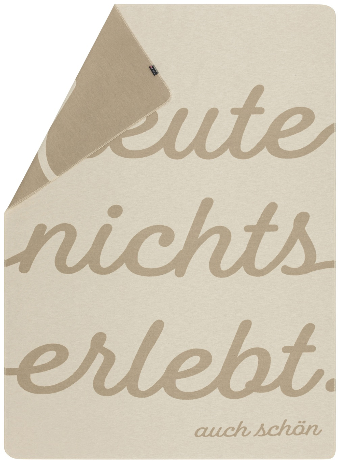 David Fussenegger Wohndecke Silvretta 'heute nichts erlebt...' 140 x 200 cm Rohweiß