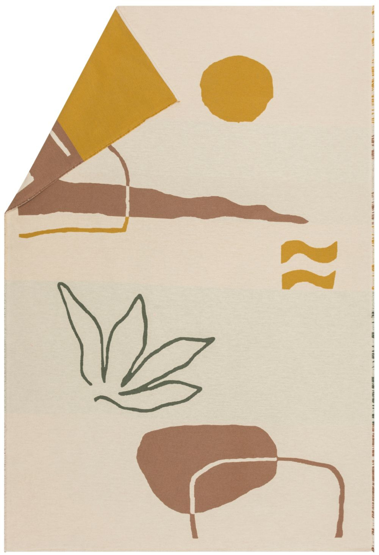 David Fussenegger Wohndecke Bett Divan Überwurf Nova 'Nature Shapes' 145 x 220 cm Rohweiß