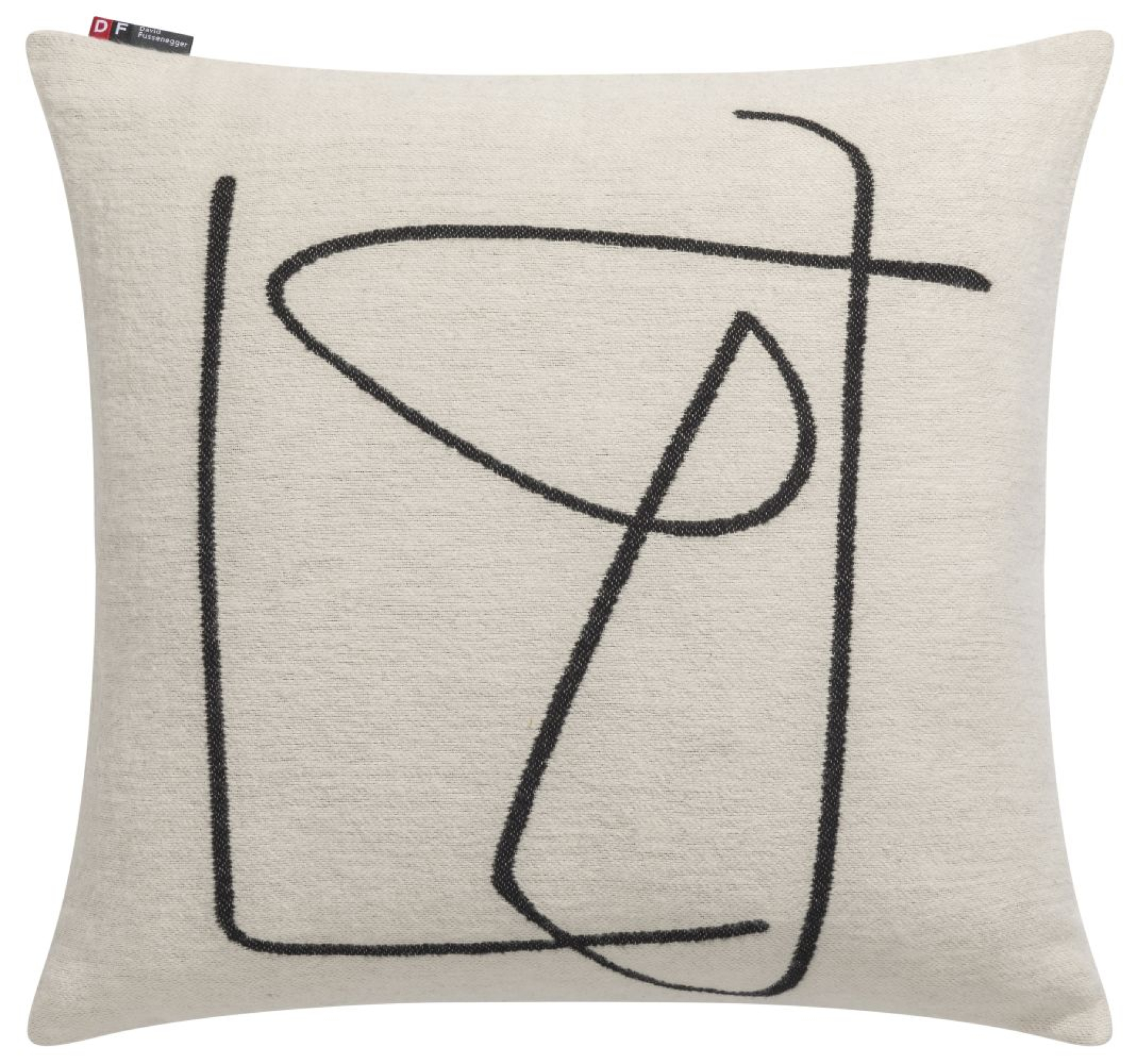 David Fussenegger Kissenhülle Nova 'Mund' 50 x 50 cm Rohweiß- Grau