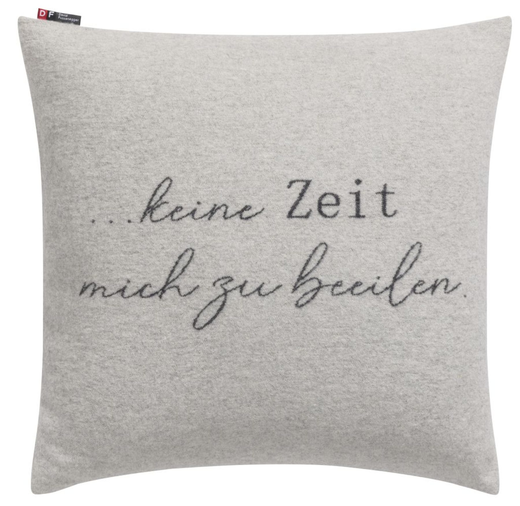 David Fussenegger Kissenhülle Silvretta 'keine Zeit...' 50 x 50 cm Filz