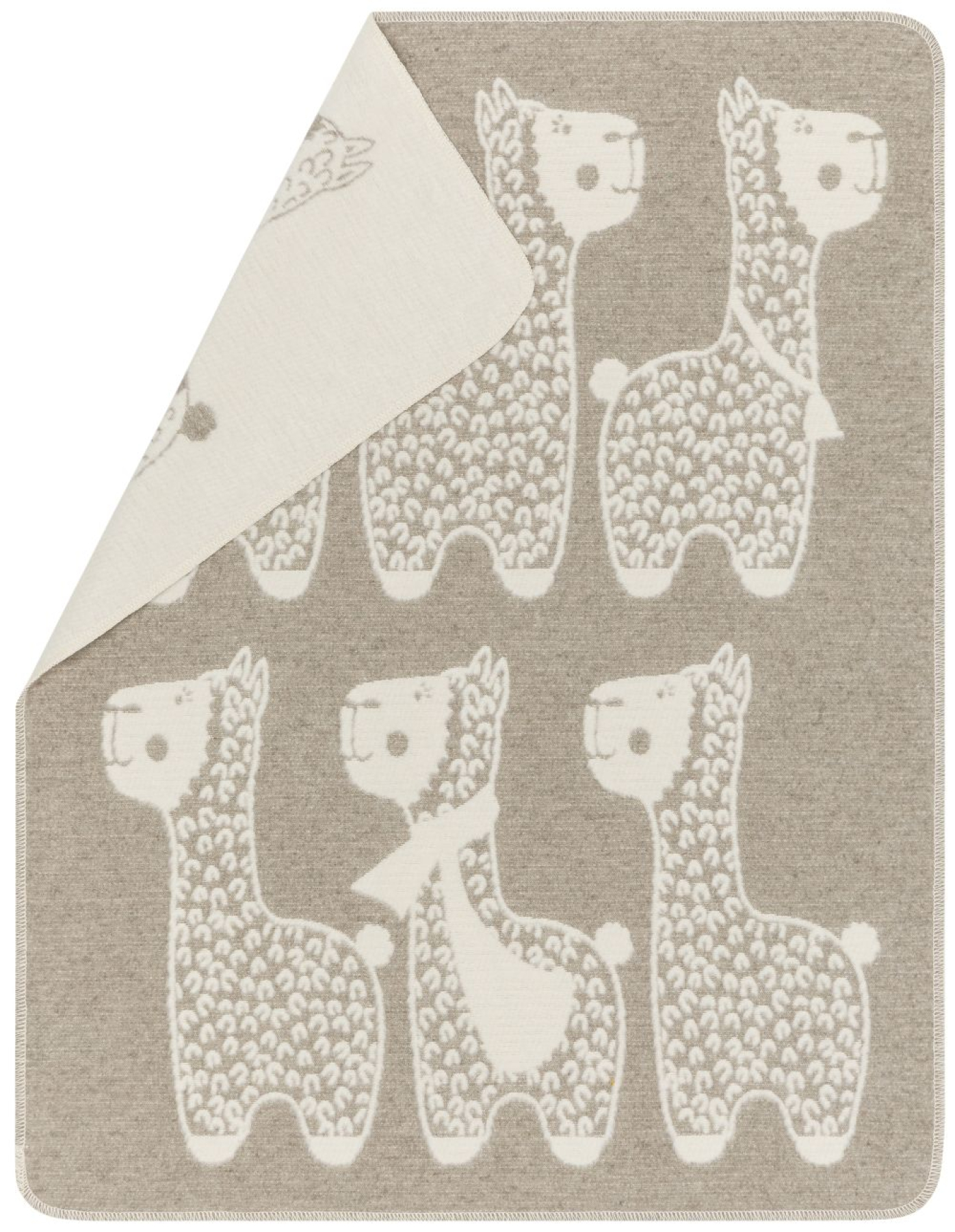 David Fussenegger Babydecke Plaid Carla 'Alpaka' 70 x 90 cm Rauch- Beige